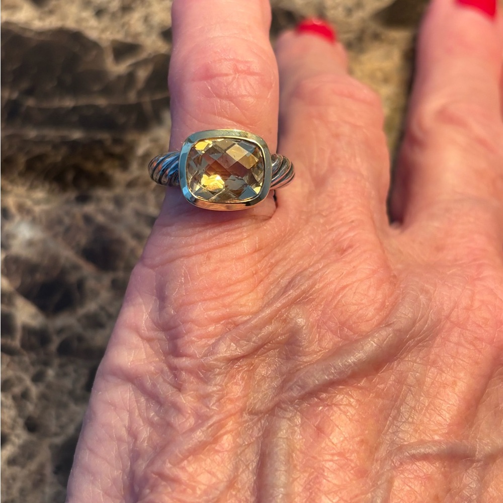 DAVID YURMAN CHAMPAGNE CITRINE GOLD & SILVER PETITE RING - Picture 3 of 5